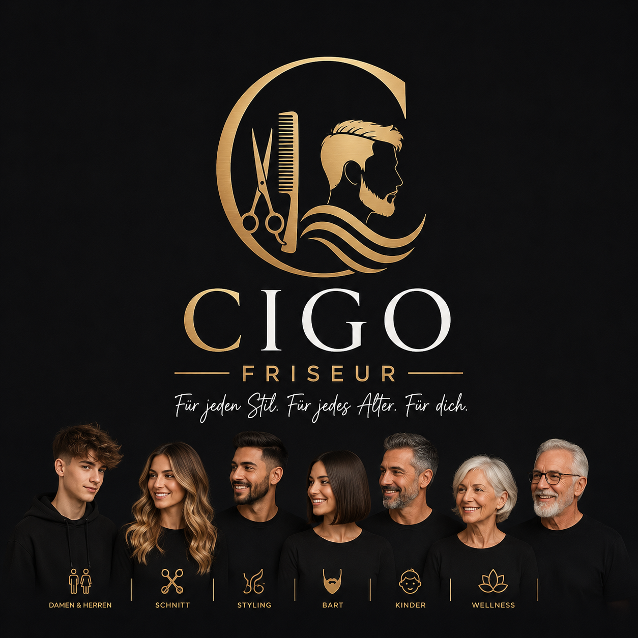 Unterschiedliche Frisuren und Styles für junge und ältere Menschen